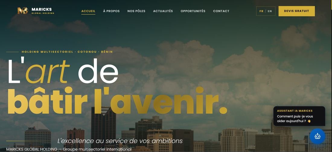 Maricks Global Holding — prêt pour de nouvelles filiales